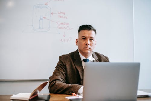 Photo Of Man Wearing Brown Suit