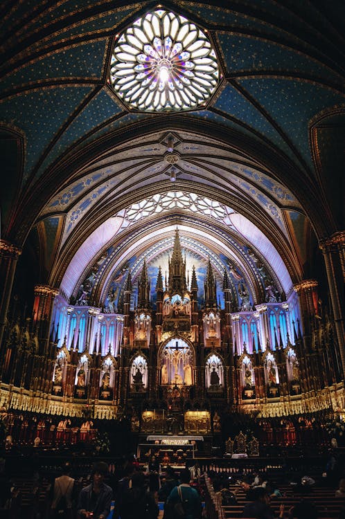 Free People Inside Cathedral Stock Photo