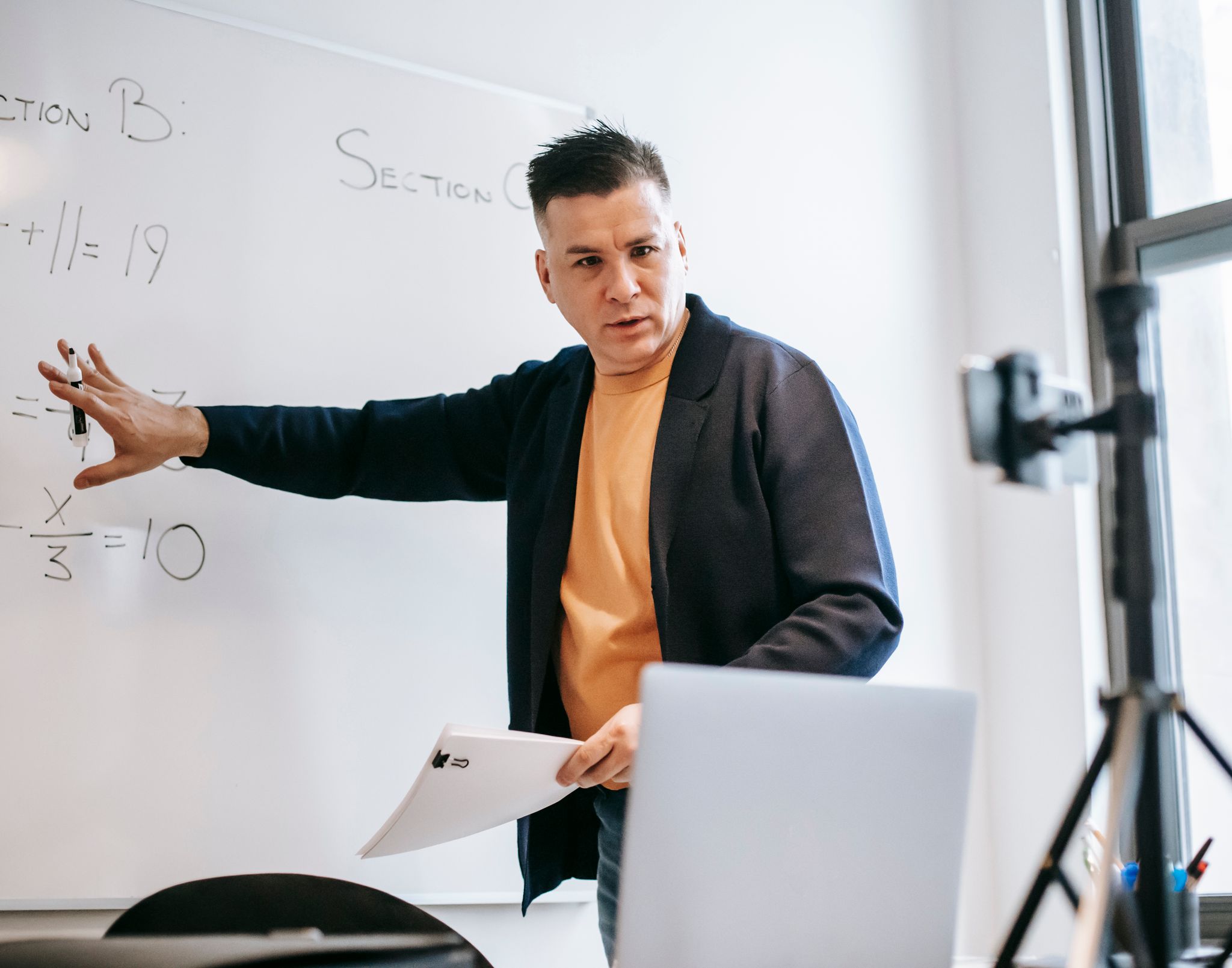 Person learning on a laptop