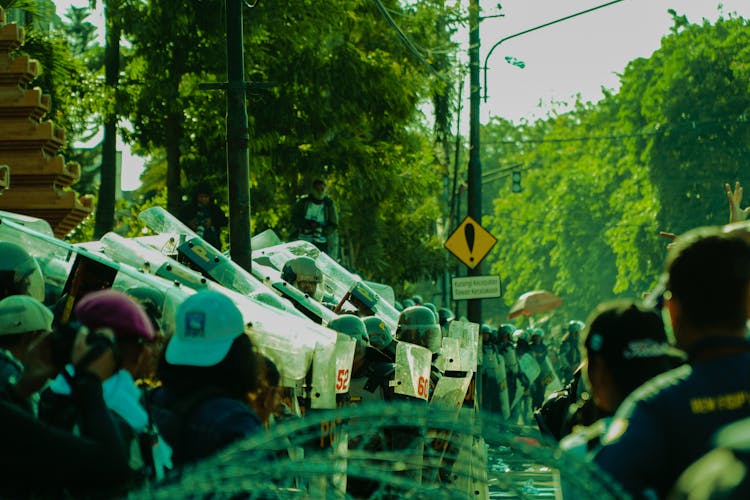 Environmental Protest On City Street