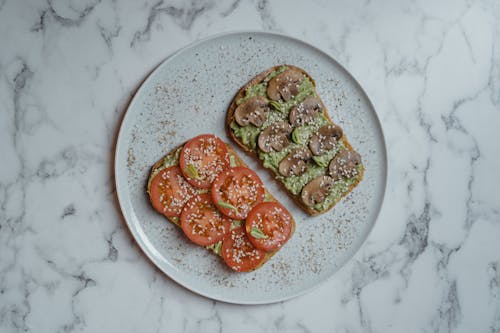 Avocado Toasts on a Plate 