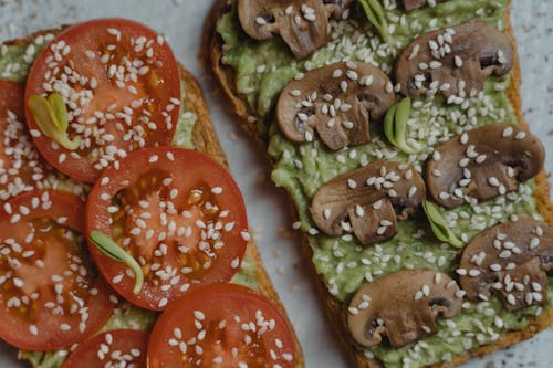 Free Close-Up Shot of Avocado Toasts  Stock Photo