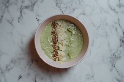 A Smoothie Bowl With Toppings 