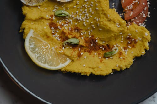 A Humus with Sesame Seeds on Top