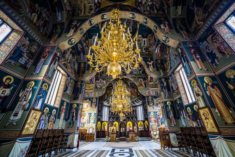 The stunning architecture of Rila Monastery in Bulgaria with its colorful frescoes