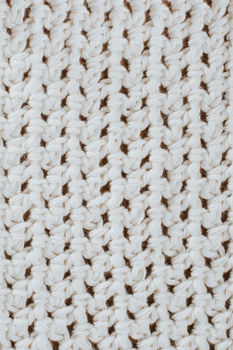 Textured Background Of White Wicker Fabric