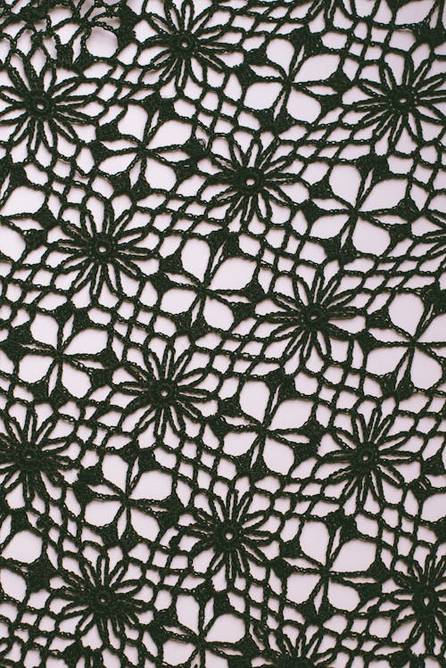 Black and White Floral Textile