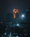 Snow Fall at Night