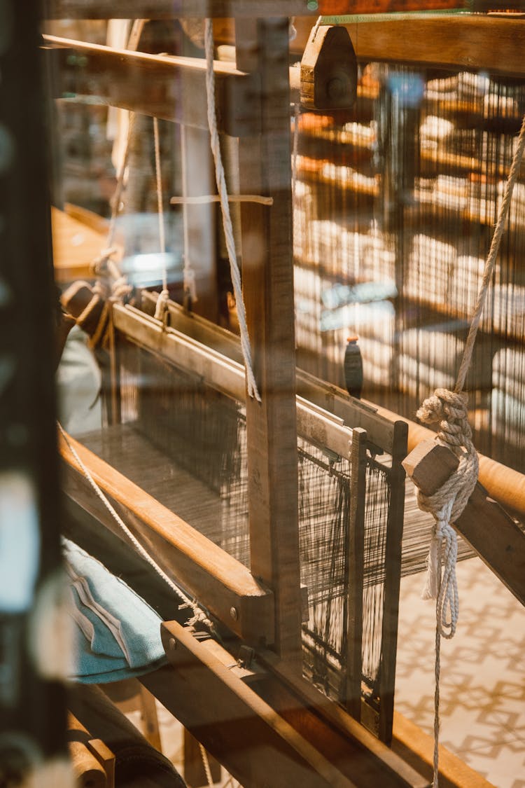 Traditional Loom With Wooden Frame