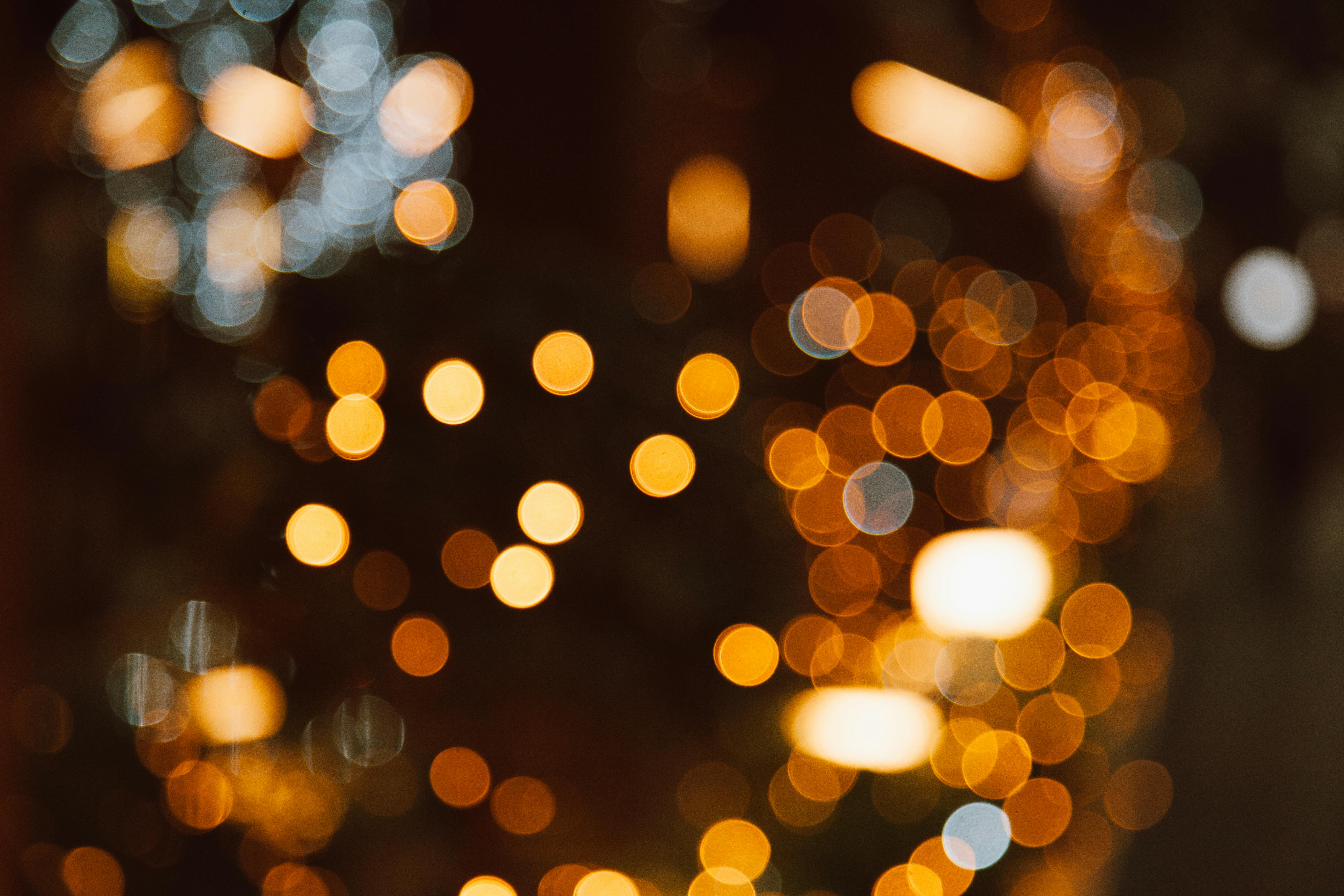 bokeh photography of yellow lights