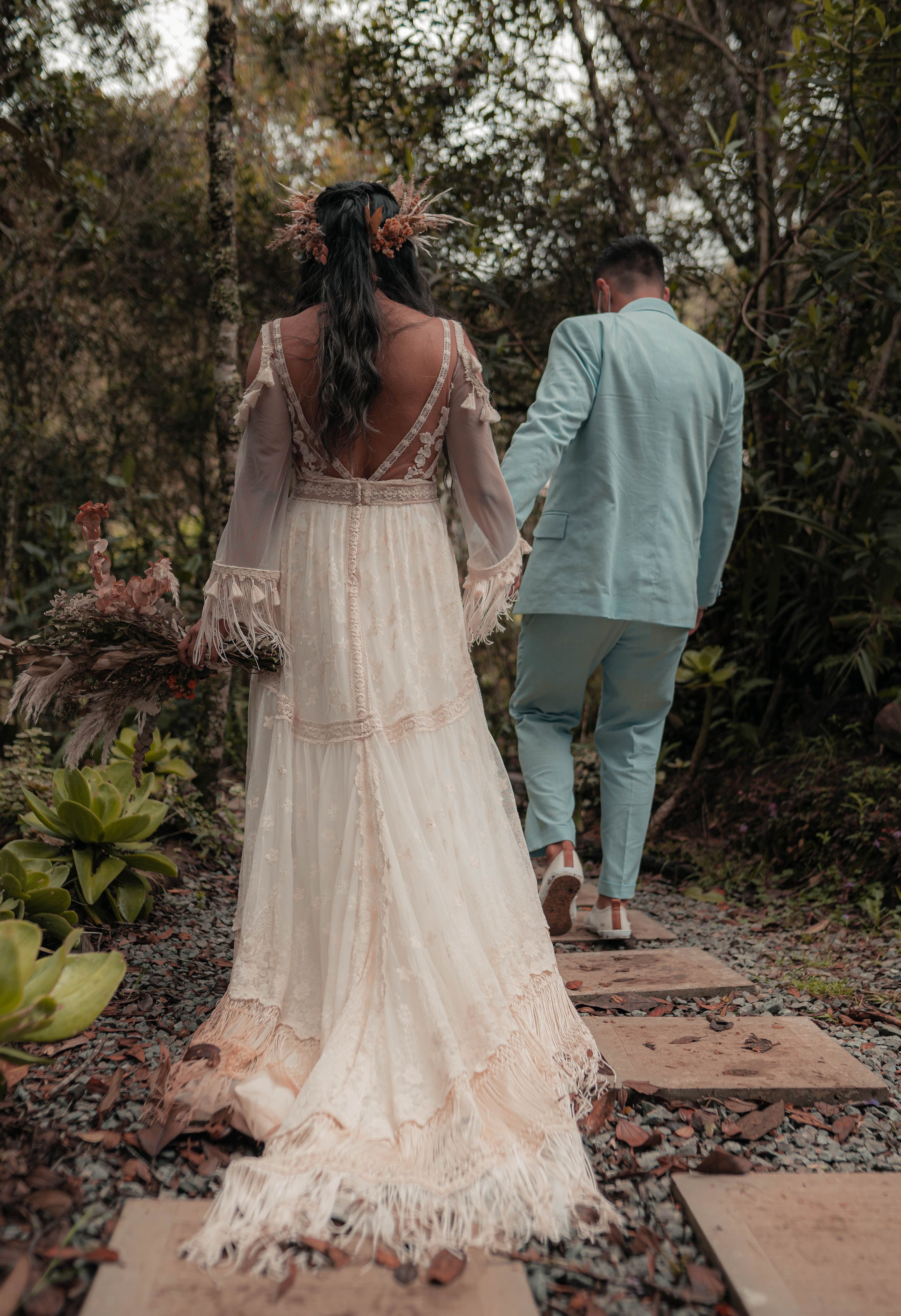 A Back View of a Couple Walking Together · Free Stock Photo