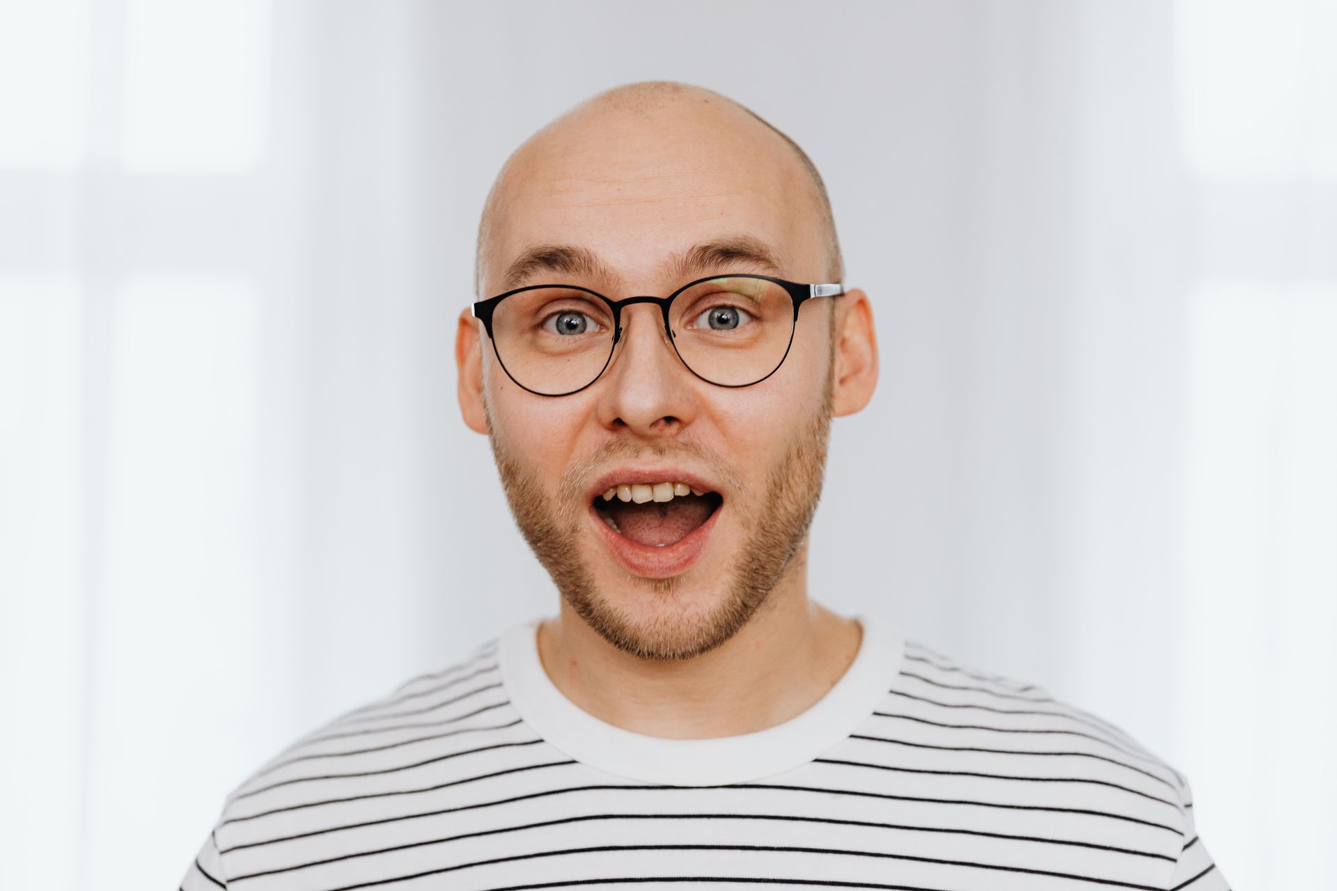 Man in Surprised Reaction