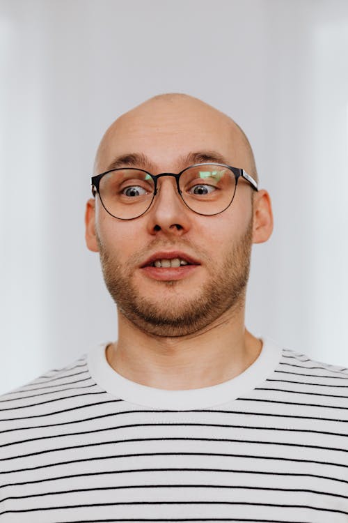 Man with Black Framed Eyeglasses 