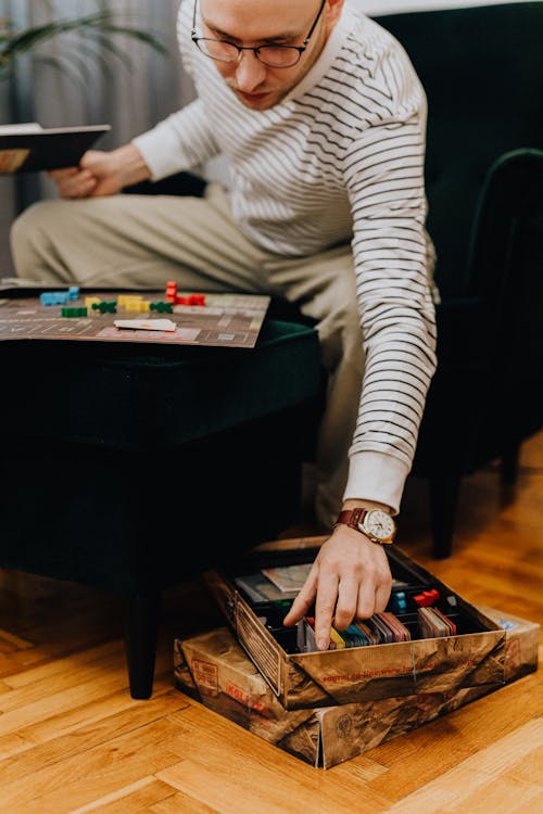 Man Concentrate on Board Game