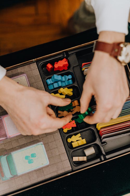 Close up of Hands with Pawns