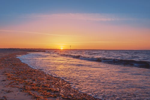 Gratis lagerfoto af aften, bølger, hav