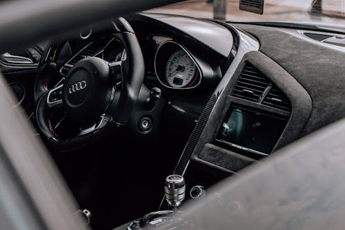 Black with Carbon Fiber Car Interior