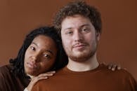 A Woman Leaning on Man's Shoulder