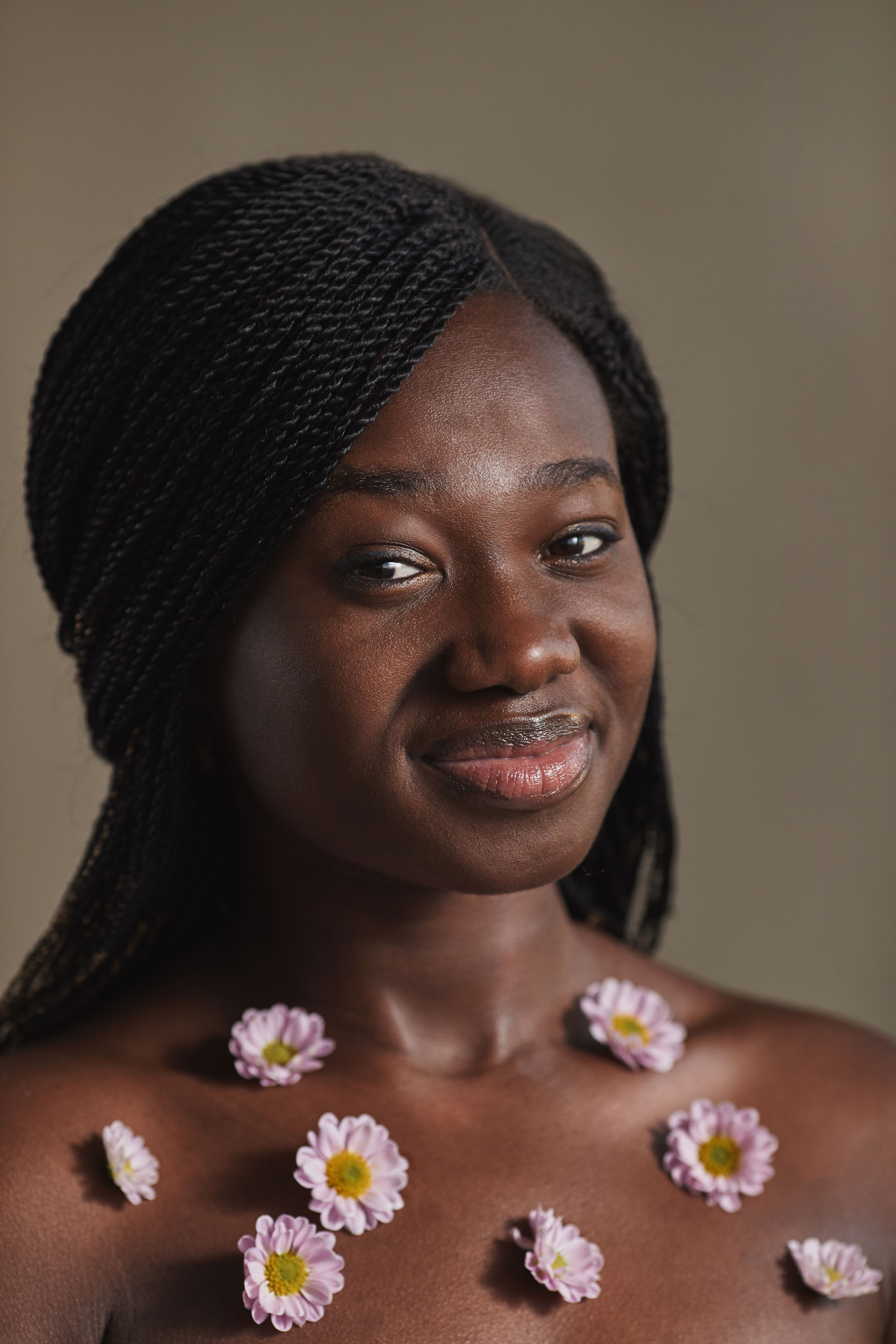 Smiling Woman With Black Braided Hair · Free Stock Photo