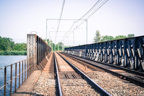 Vacant Train Track Bridge