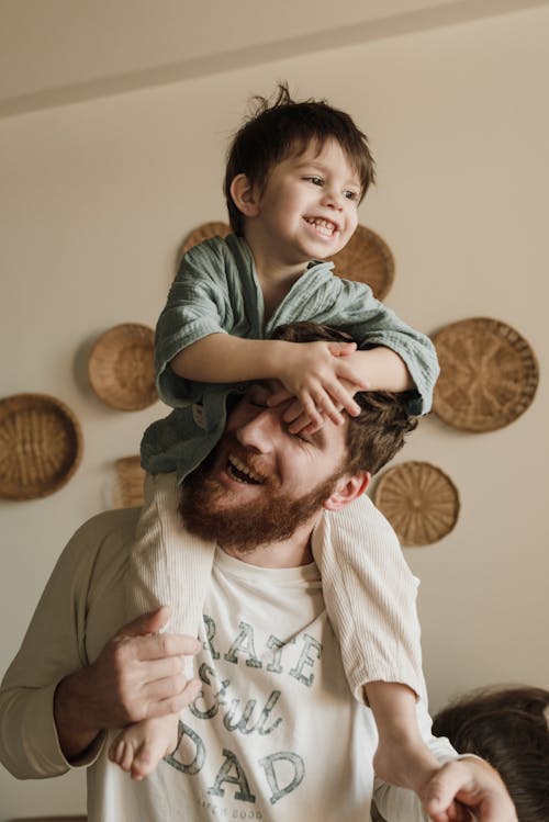 Free Father and Son Playing Together Stock Photo