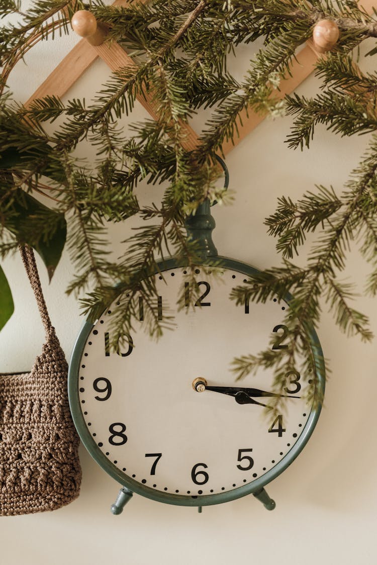 Close Up Photo Of Hanging Wall Clock