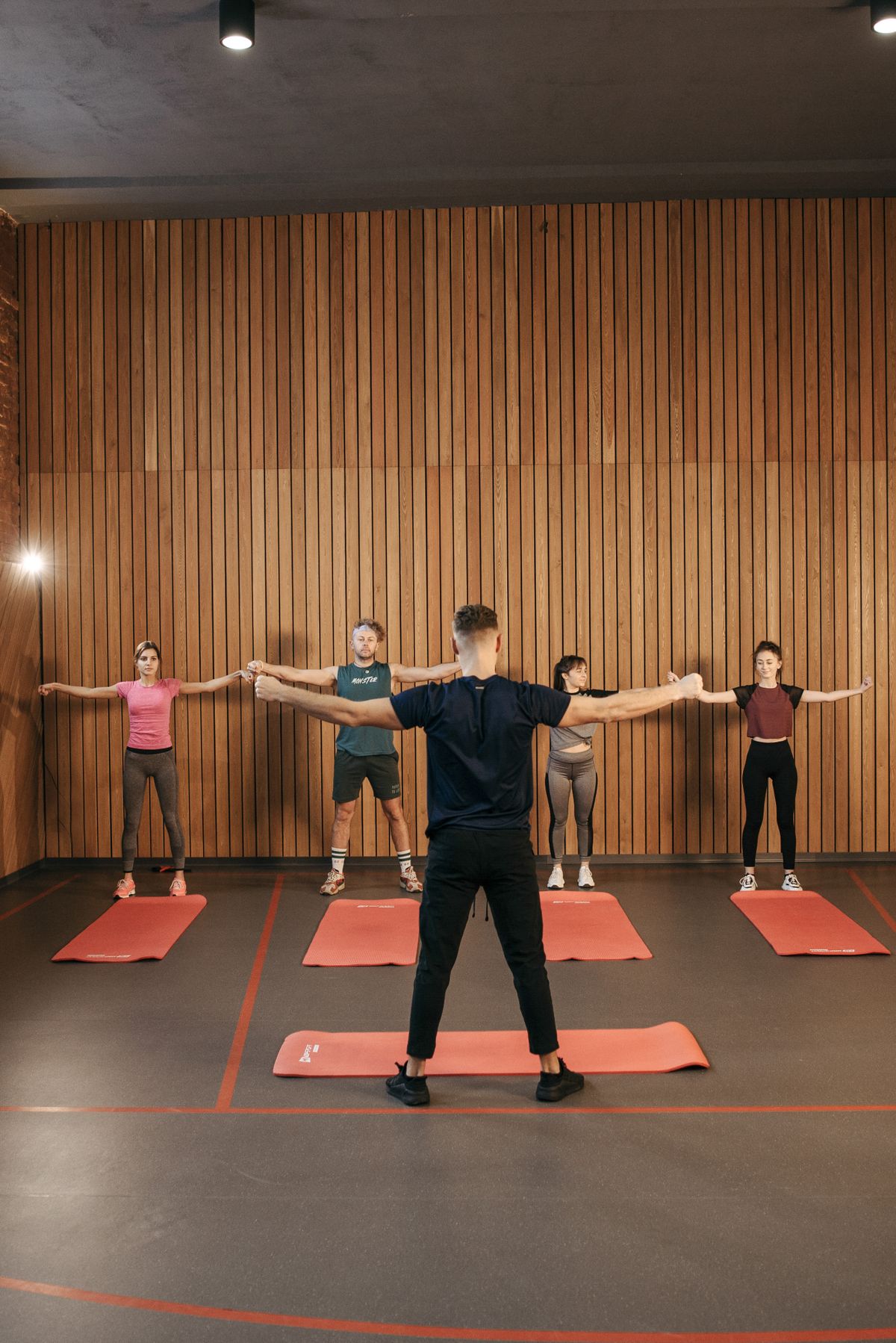 People exercising together in a supportive environment