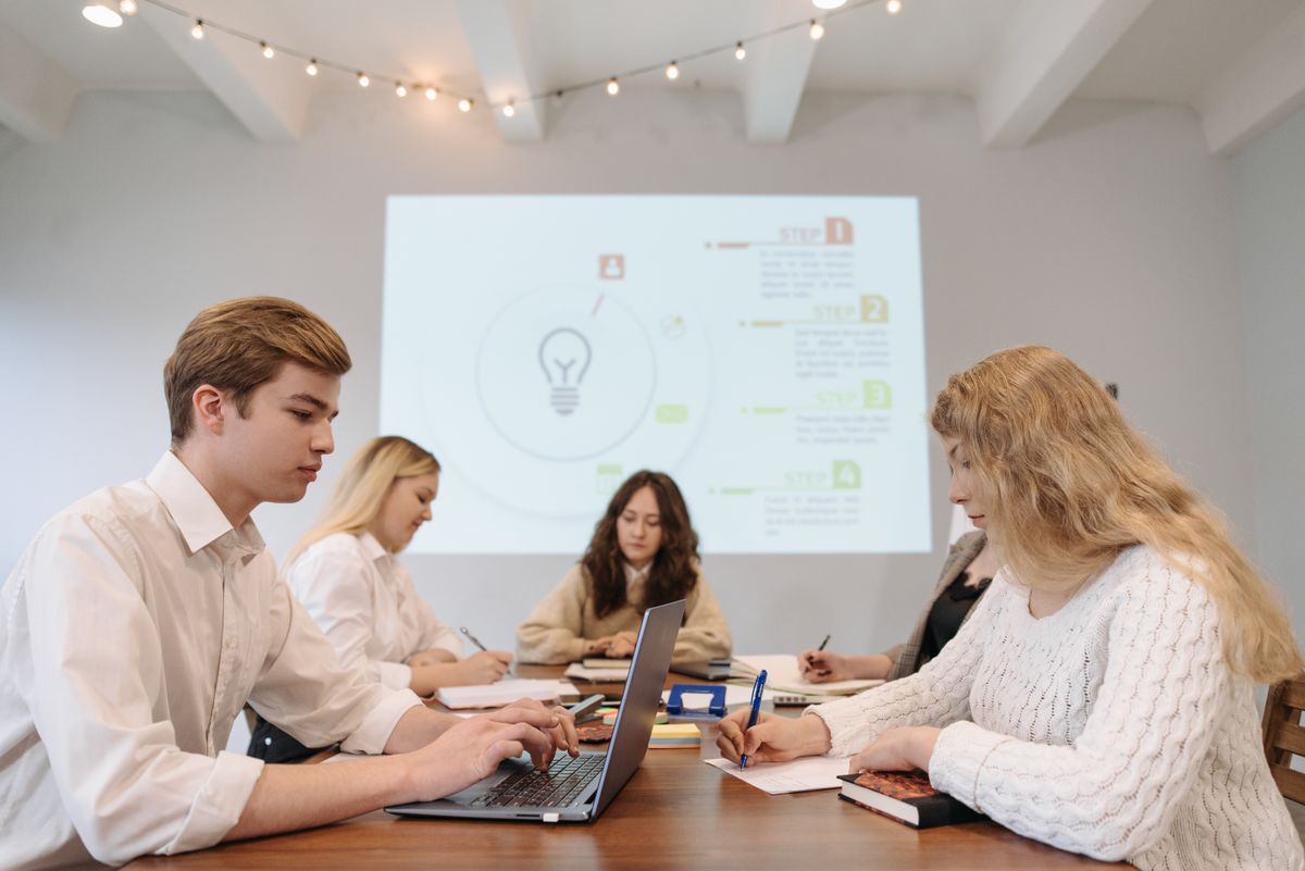 Consultation discussion in a modern office setting