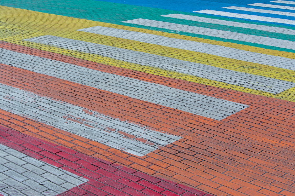 Close up of Colorful Crosswalk
