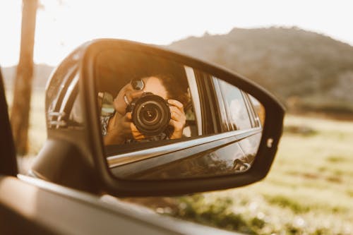 Mirror Reflection of a Person Taking a Photo