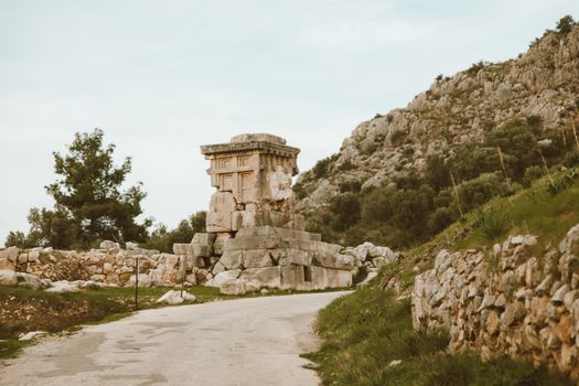 View of a Monument Ruin in Mountains