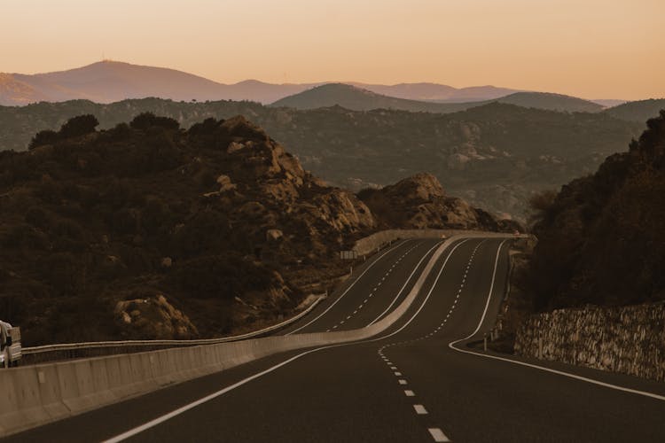 Highway Among Mountains And Hills 