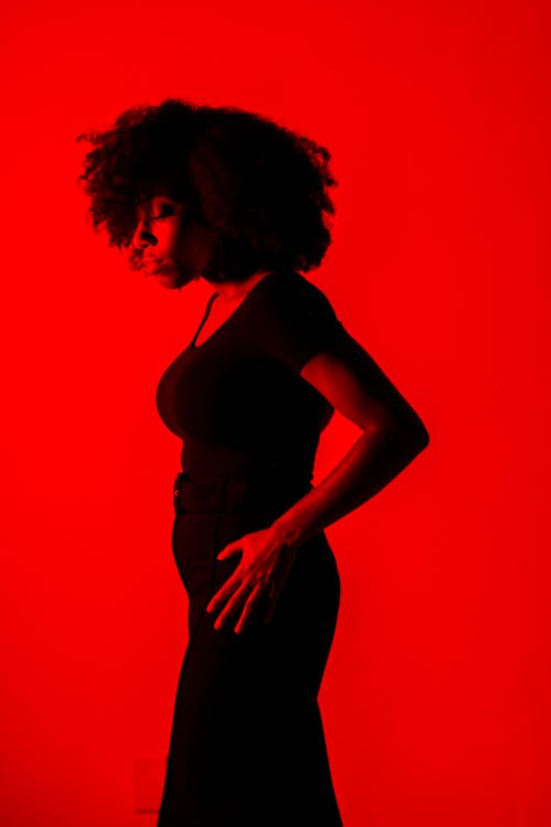 Black and Red Woman Portrait