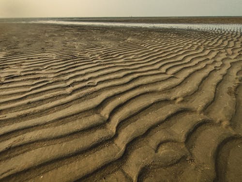 Aerial View of Brown Sand