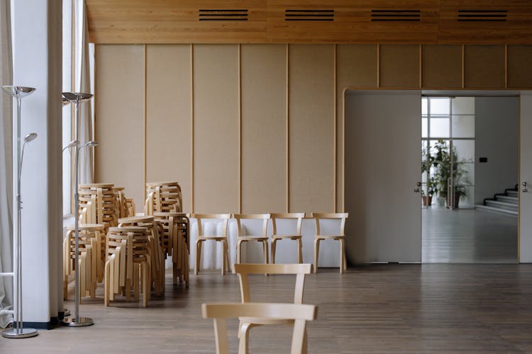 Wooden Chairs Inside The Hall