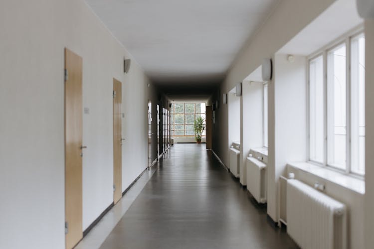 Empty Modern School Corridor 