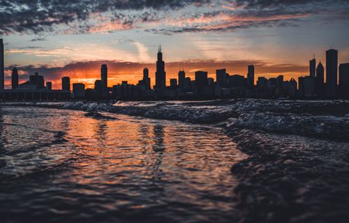 Free stock photo of city, city skyline, lake Stock Photo