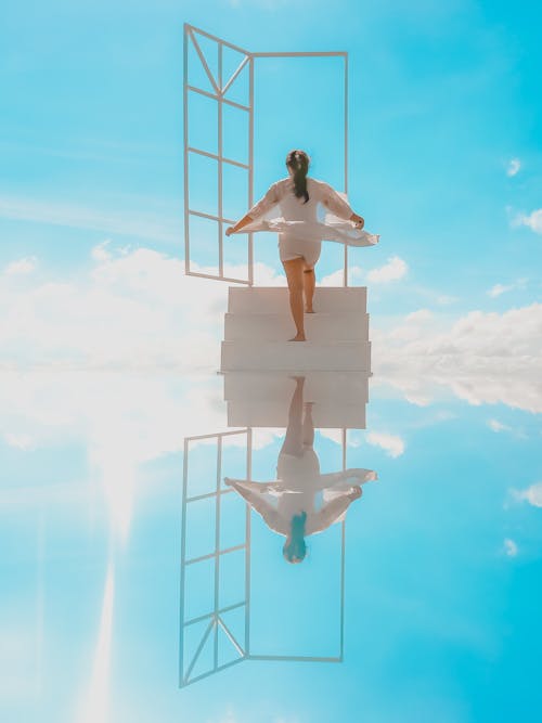 垂直ショット, 天国, 女性の無料の写真素材