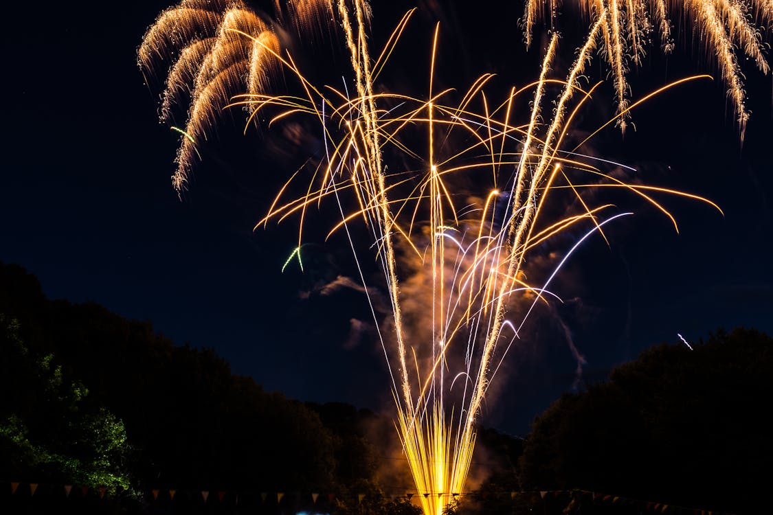 Yellow Fireworks during Night Time