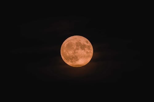 Free Full moon in dark night sky Stock Photo