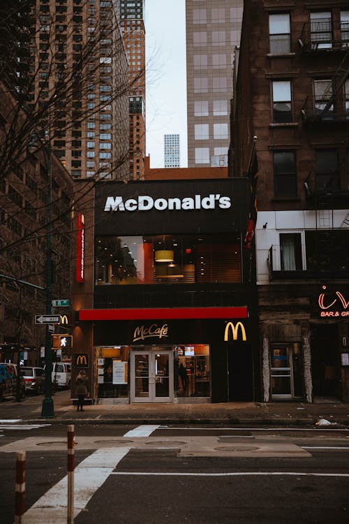Fast Food Restaurant on City Street