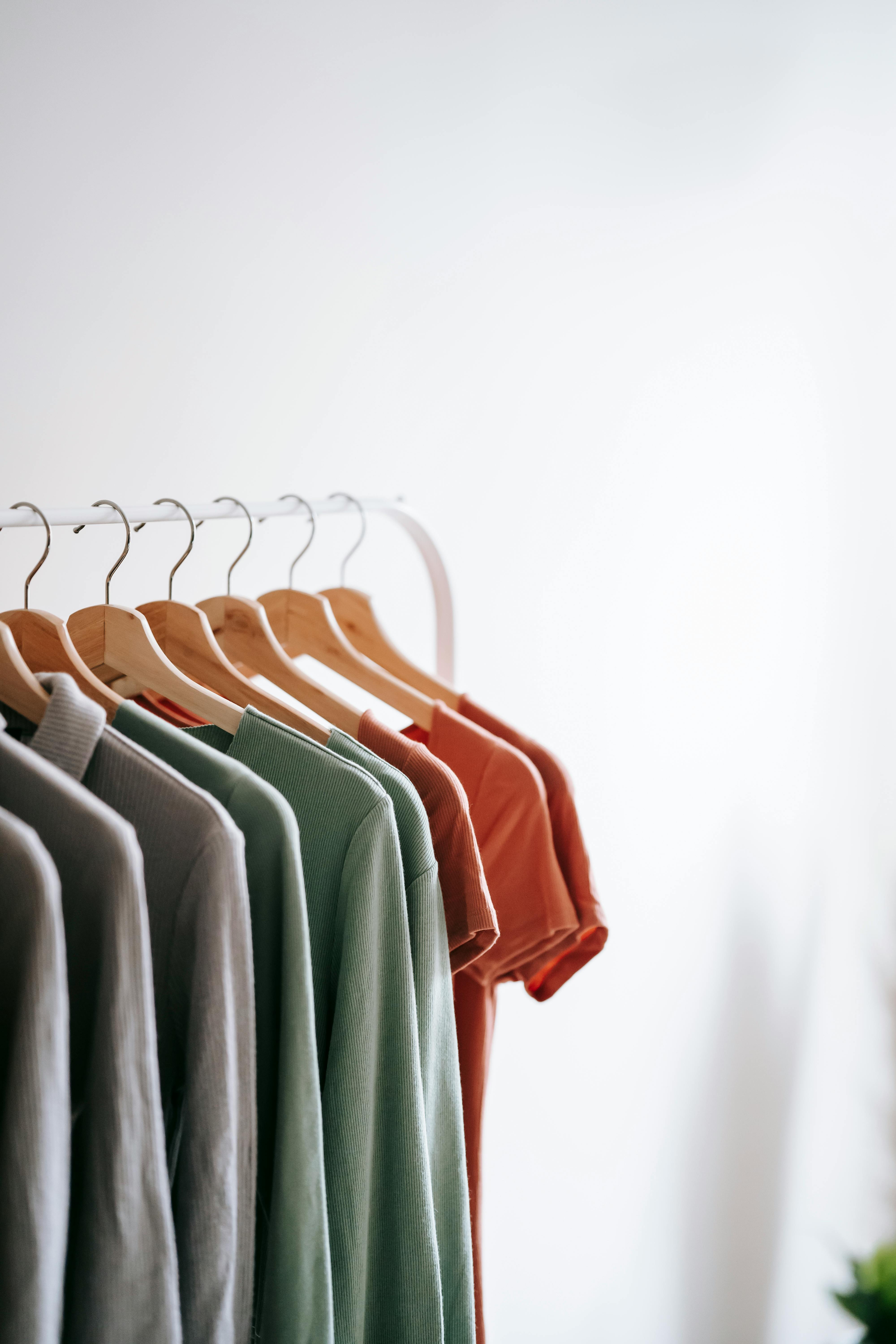 interior of apartment with apparels on hangers