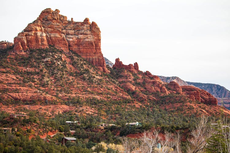 Red Rock Cliff In Nature Landscape