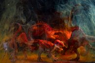 Red Dragon With Blue Light