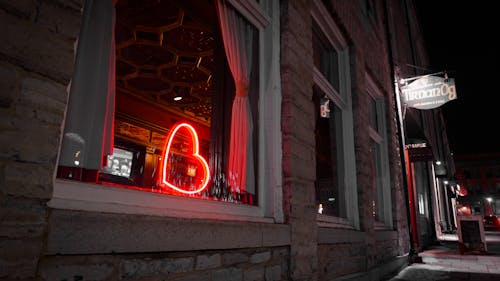 Free stock photo of bar, city at night, heart