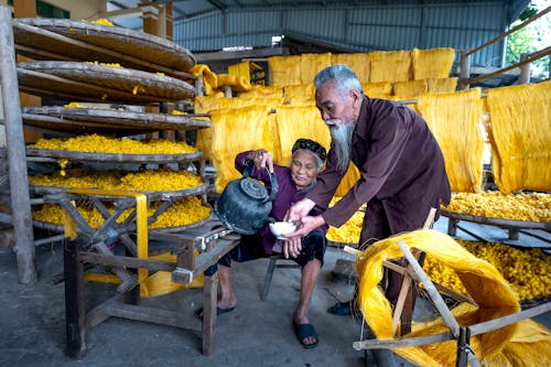 Elderly Couple Making Pasta