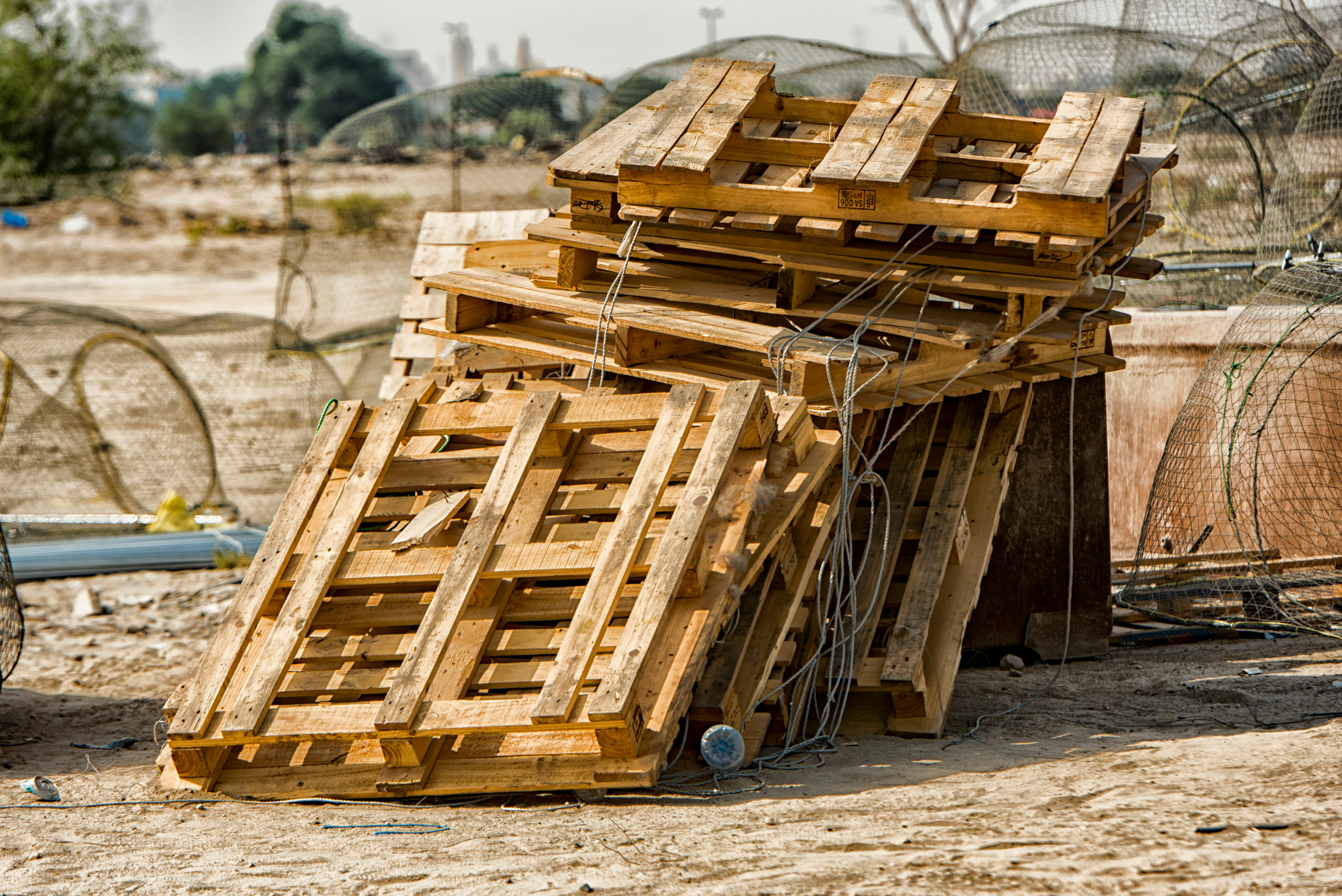 brown wooden pallets