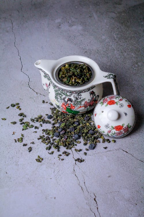 Free Oolong Tea in a Teapot Stock Photo