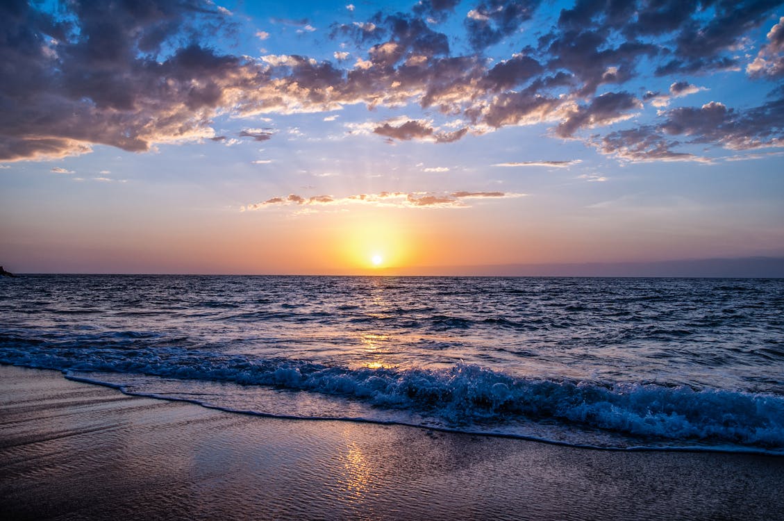 Strand Während Des Sonnenuntergangs