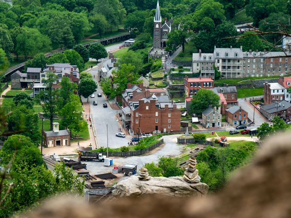 Historic town along river